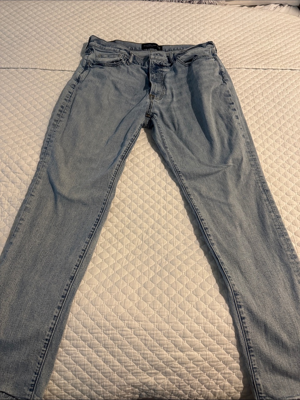 Abercrombie & Fitch Light Wash Slim Straight Jeans